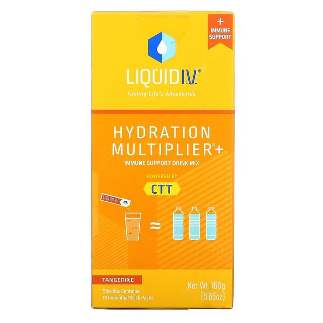 Liquid I.V., Hydration Multiplier + Immune Support Drink Mix, Tangerine, 10 Individual Stick Packs, on Productcaster.