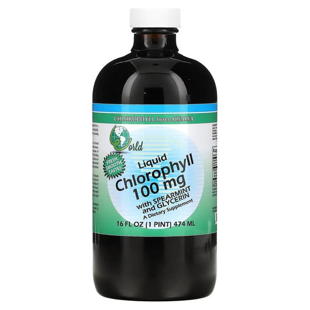 World Organic Världsorganisk, flytande klorofyll med spearmint och glycerin, 100 mg, 16 fl oz (474 ml) on Productcaster.