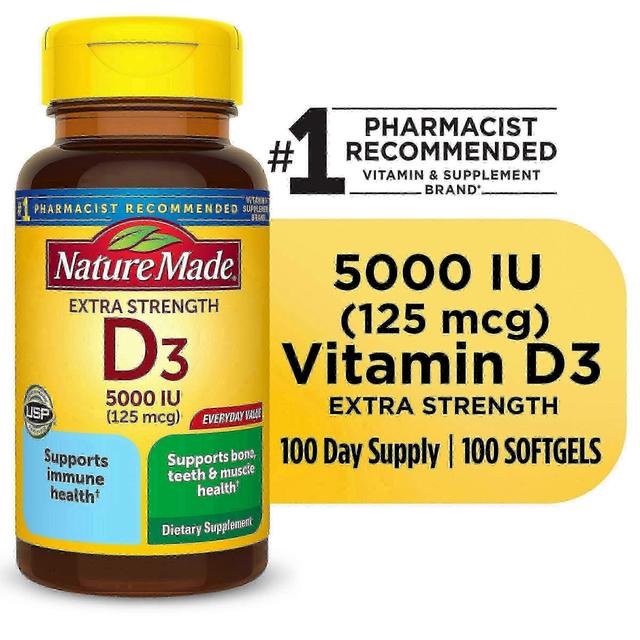 Nature Made La naturaleza hizo cápsulas blandas de vitamina d3 de fuerza extra, 100 ea on Productcaster.