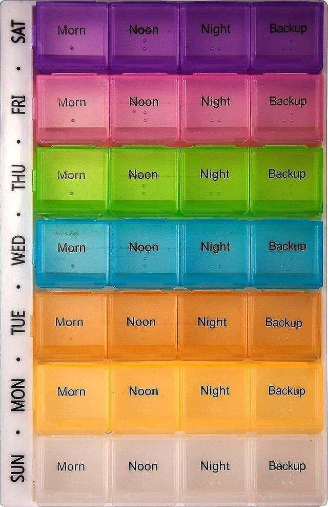 Vitality Pill Box 7 Days 28 Compartments, Pill Organisers, Pill Box, Large Capacity Medicine Organiser For Vitamin Fish Oil Supplements Medication ... on Productcaster.