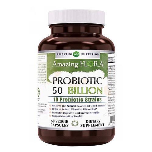 Amazing Nutrition Amazing Flora Probiotic 10 Stammen 50 Miljard, 120 Veg Caps (Pack van 1) on Productcaster.