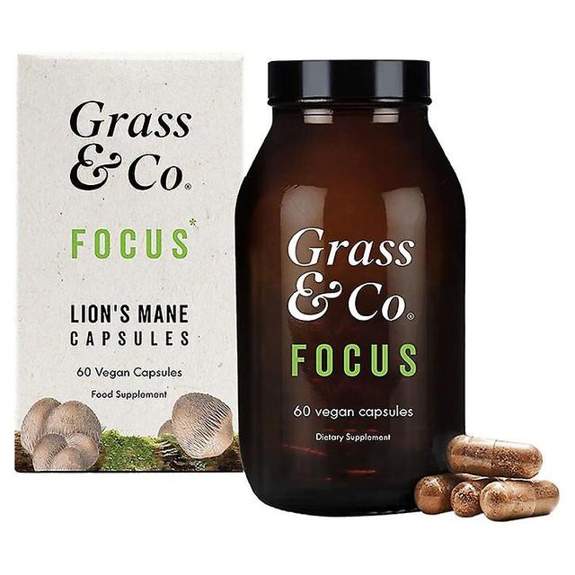 Grass & Co. FOCUS Lion's Mane Mushrooms with Ginseng + Omega-3 60 Vegan Capsules on Productcaster.