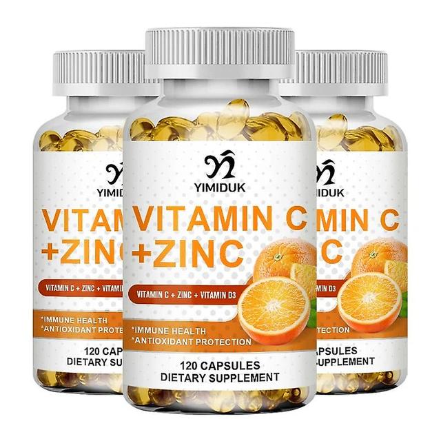 Eccpp Vitamin C Zinc & Vitamin D3 Strong Antioxidant Collagen Booster For Immune System And Skin Health Supplements 3 Bottles 60pcs on Productcaster.