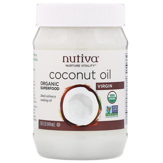 Nutiva, luomukookosöljy, neitsyt, 15 fl oz (444 ml) on Productcaster.