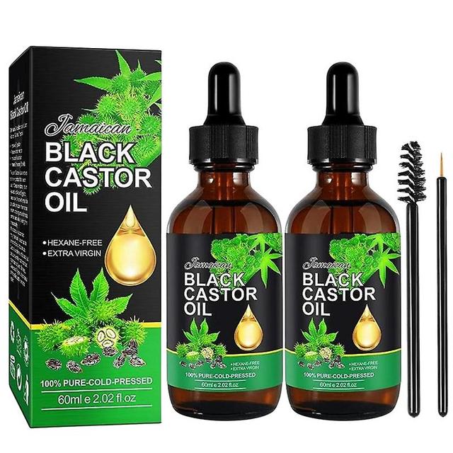 2Pcs Jamaican Black Castor Oil Organic 100% Pure Cold Pressed Hair Massage Growth Oil on Productcaster.