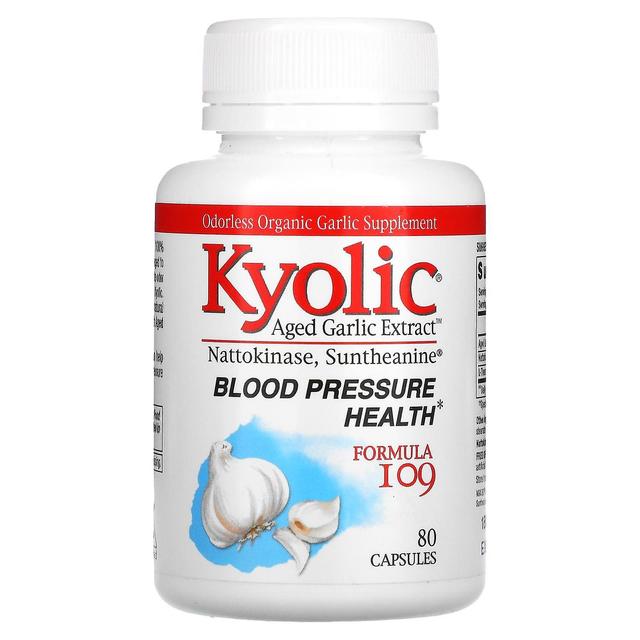 Kyolic, Estratto di aglio invecchiato, Salute della pressione sanguigna, Formula 109, 80 Capsule on Productcaster.