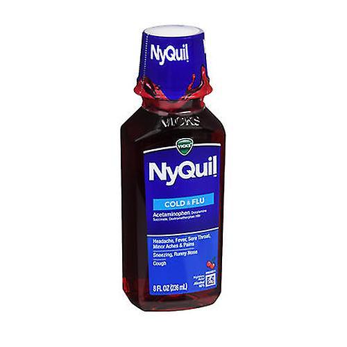 Vicks Nyquil Cold Flu Nighttime Relief Liquid, Cherry 8 oz (Pack of 1) on Productcaster.