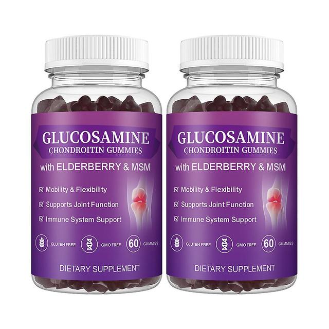 2 Pack Glucosamine Chondroitin Gummies - 1500 Mg Extra Strength Joint Support Gummies With Msm & Elderberry For Natural Joint Support, Antioxidant Imm on Productcaster.