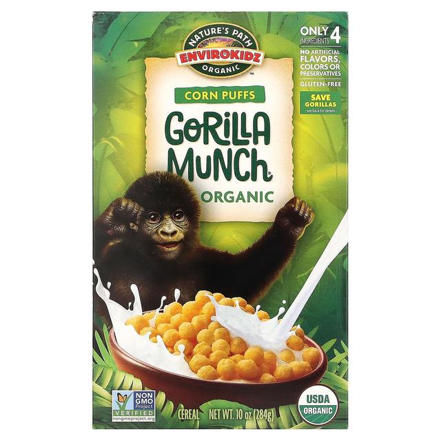 Nature's Path, EnviroKidz, Organic Corn Puffs Gorilla Munch Cereal, 10 oz (284 g) on Productcaster.