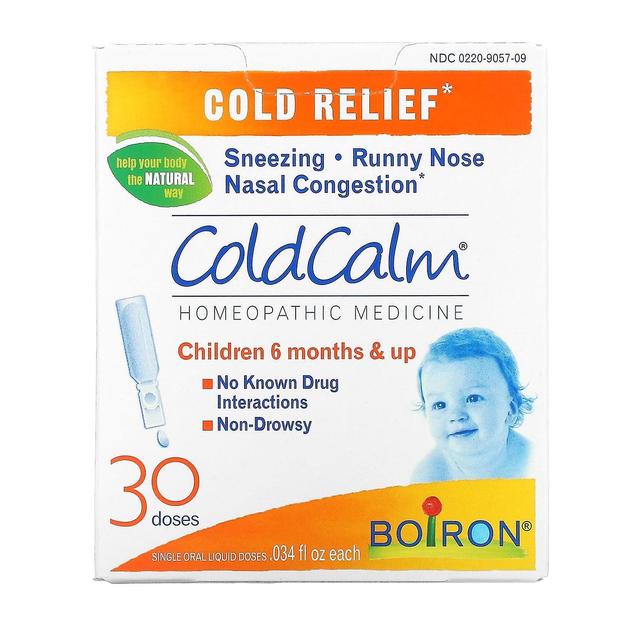 Boiron, ColdCalm, Cold Relief, 6 Months & Up, 30 Single Oral Liquid Doses, .034 fl oz Each on Productcaster.