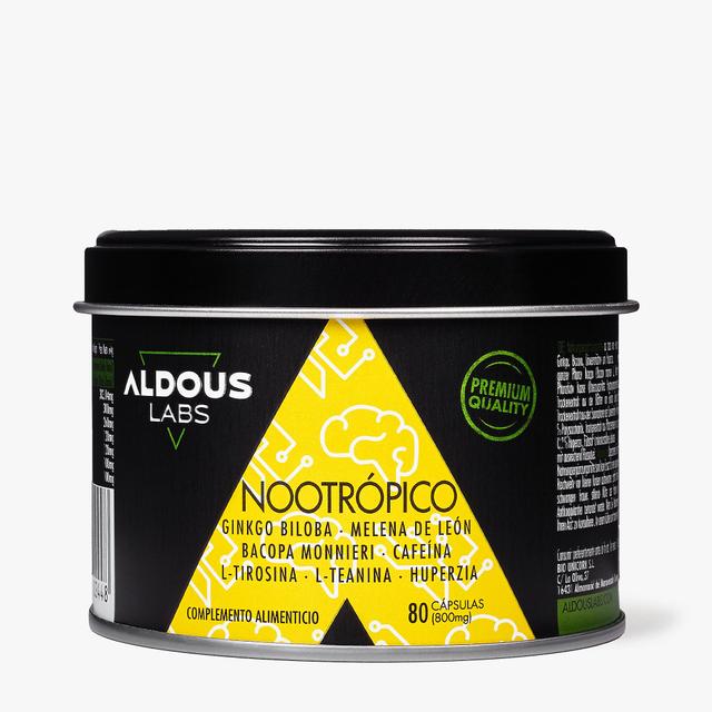 ALDOUS LABS Nootropa med ginkgo biloba, lejonman, koffein, bacopa, tyrosin, Theanin och huperzin på 10.00% rabatt auto förnya on Productcaster.