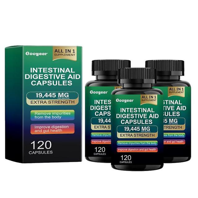 Cápsulas de auxílio digestivo intestinal para alívio do inchaço, gás, intolerância à lactose, digestão 120 cápsulas 3bottles on Productcaster.