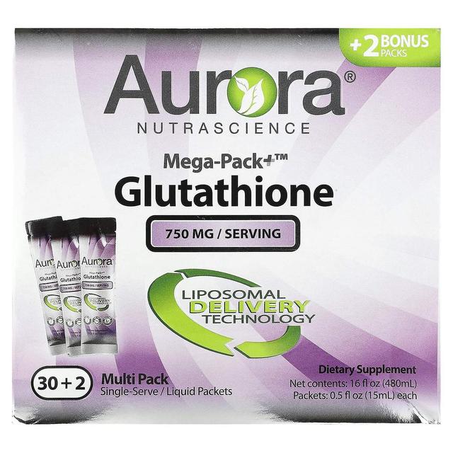 Aurora Nutrascience, Mega-Pack+ Glutathione, 750 mg, 32 Packs, 0.5 fl oz (15 ml) Each on Productcaster.