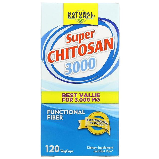 Natural Balance Balança Natural, Super Quitosana 3000, 3.000 mg, 120 VegCaps on Productcaster.