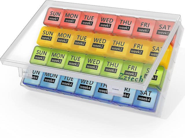 Monthly Pill Organizer 28 Day Pill Box Organizerd, Large 4 Weeks One Month Pill Cases With Dust-proof Container Compatible Pills, Vitamin, Fish Oil... on Productcaster.