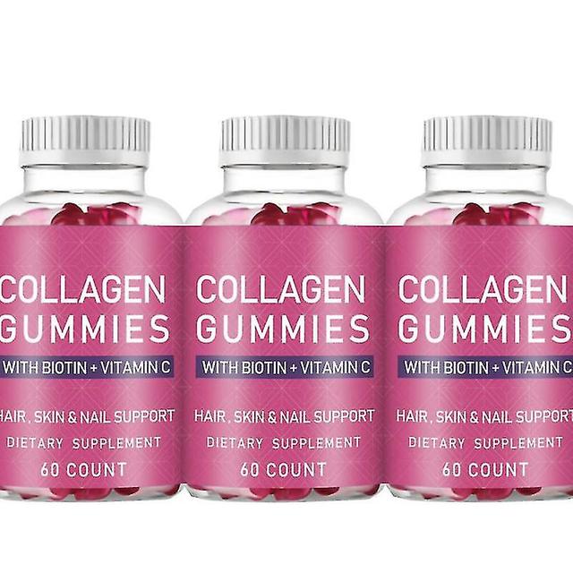 3pcs Collagen Gummies Biotin For Hair Growth Whitening Skin Care Health Nails &anti Aging Vitamins C E Dietary Supplement_PHC02 on Productcaster.