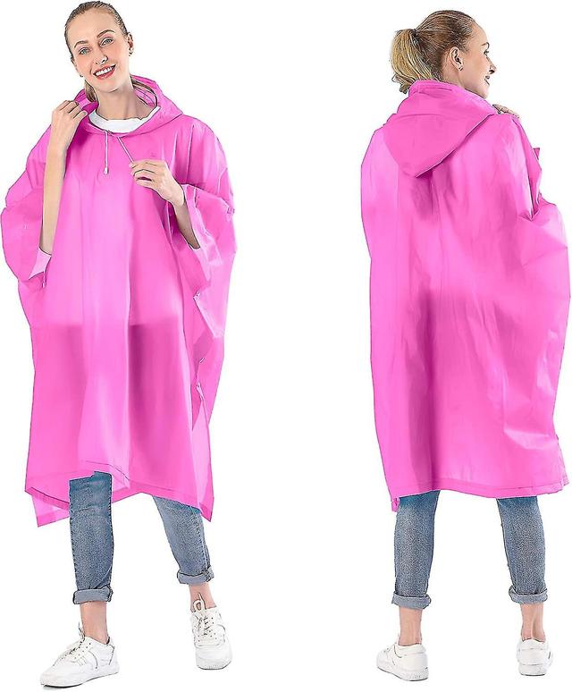 Lot De 2 Ponchos De Pluie Pour Femme Et Homme Avec Capuche Cordon Pour Adultes Pink on Productcaster.