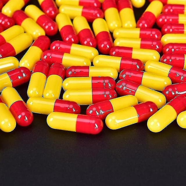 1000pcs Multicolor Empty Gelatin Capsules Pill Vcaps Gel Halal Separated Box White-Red on Productcaster.