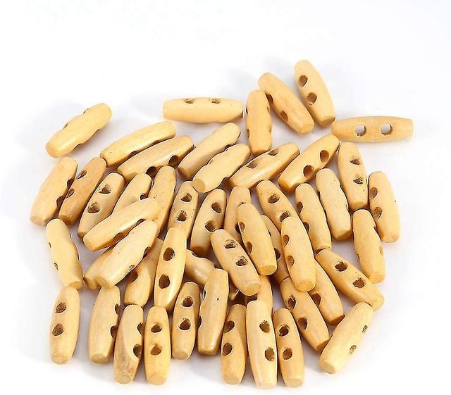 50Pcs Bouton en Bois pour Manteau, 2 Trous, Boutons Bascule Couture Vetements, Boutons Corne Basculer Coudre on Productcaster.