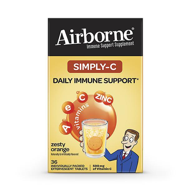 Airborne simply-c zesty orange effervescent tablets, 36 count – 500mg of vitamin c on Productcaster.