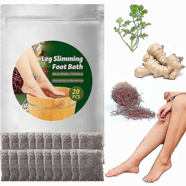 Lymphatic Drainage Ginger Foot Soak, Leg Slimming Foot Bath Natural Mugwort Herb Foot Soak Spa Relax 20 Pcs on Productcaster.