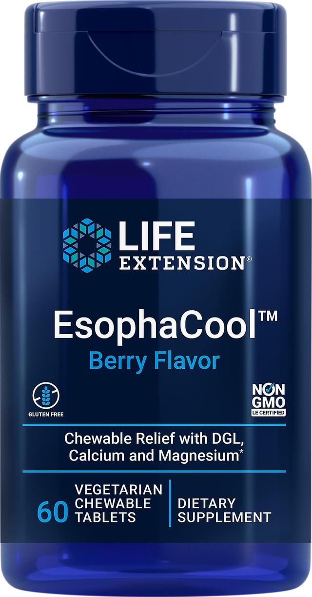 Life Extension EsophaCool 60 Chewable Berry Tablets on Productcaster.