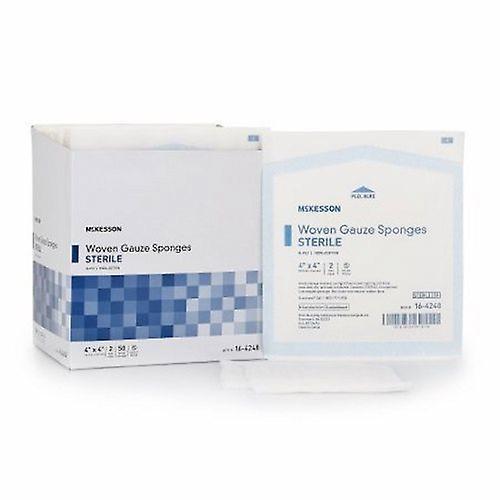 McKesson Gasa Esponja Algodón 8-Ply 4 x 4 pulgadas cuadrado estéril, recuento de 600 (paquete de 1) on Productcaster.