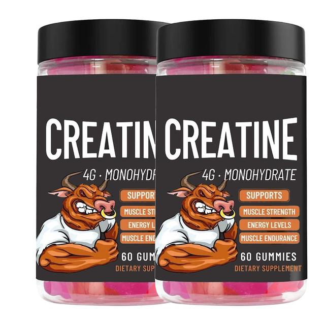 1 Piece Of Creatine Monohydrate Gummies 5 Mg, Suitable For Men And Women - Sugar-free | 60 Capsules/bottle 2PCS on Productcaster.