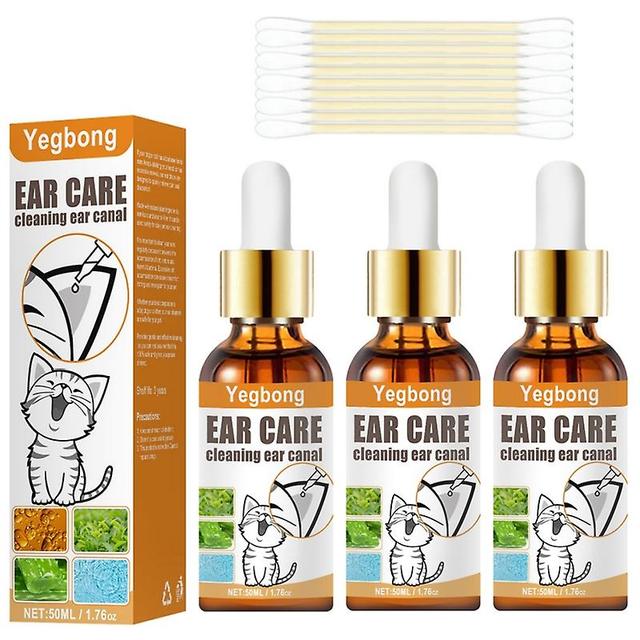 3set Pet Ear Cleaner Drops For Infections Control Yeast & Mites Wax Ear Mites on Productcaster.