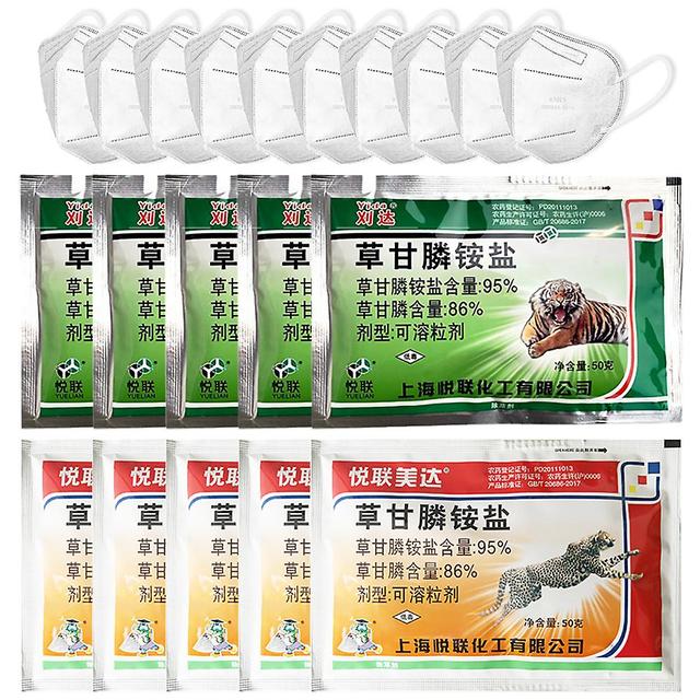 Farm Chemicals Free Kn95 Mask Garden 95% Glyphosate Ammonium Glyphosate Glycine Herbicide Remove Broadleaf Weed Kill Grass - C 10 KN95 Masks on Productcaster.