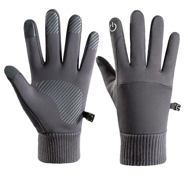 Gants D'hiver Impermables Pour Hommes Gants De Cyclisme Chauds Antidrapants Pour La Conduite De Motos Ski Voyage Gris clair on Productcaster.