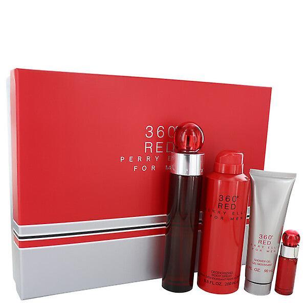 Perry Ellis 360 rødt gavesett - 3,4 oz eau de toilette spray + .25 oz mini edt sp Rød -- on Productcaster.