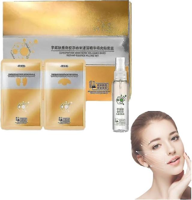 Spiral Peptide Deer Bone Collagen Essence Kit, Deep Bone Collagen Nano Instant Essence Filling Set For Reduce Fine Lines Anti-aging 1 Set on Productcaster.