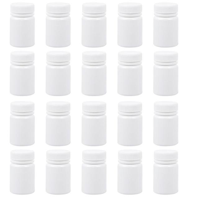 20 Pcs Container Lid Pill Holder Bottle Capsules Pill Jar Powder Medicine Chemical Bottles Empty Pill Bottles White 4x4cm on Productcaster.