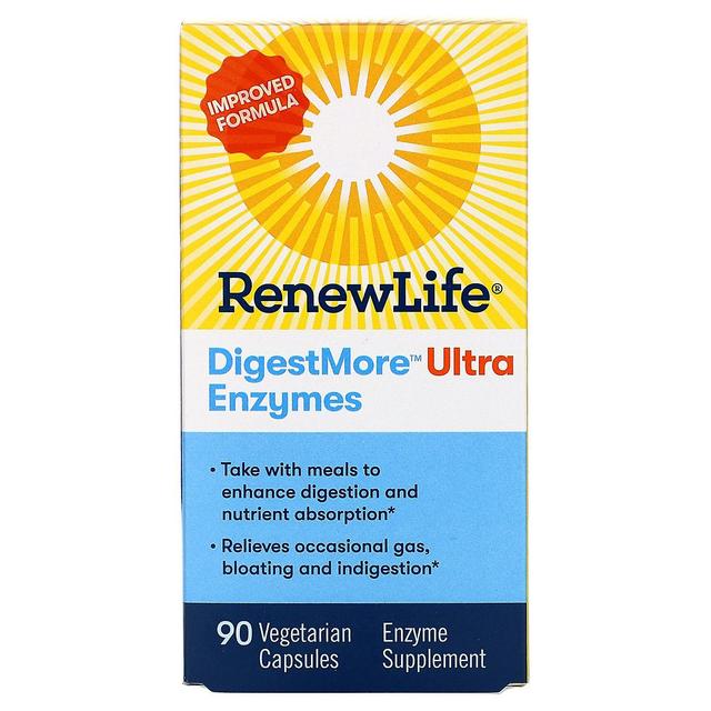 Renew Life, DigestMore Ultra Enzymes, 90 Vegetarian Capsules on Productcaster.