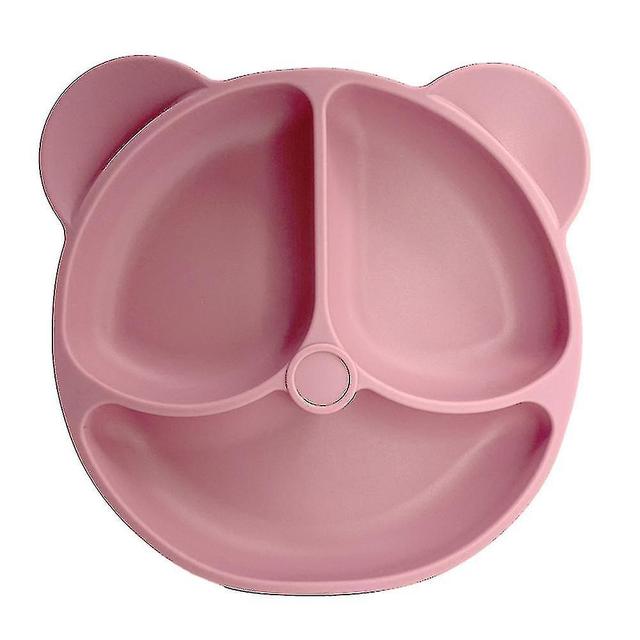 Children"s Silicone Dinner Plate, Separate Baby Food Supplements pink on Productcaster.