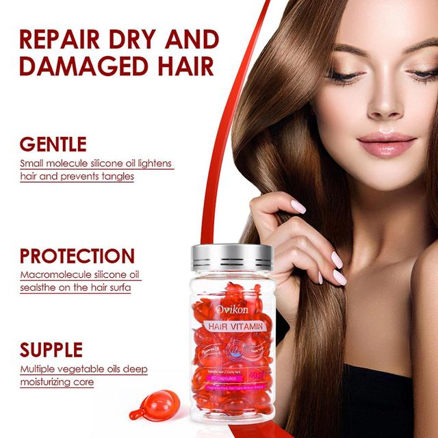 Flye Moroccan Hair Care Oil Capsules - 1g - 40 Capsules Frizz-Free Hair Serum - 40ml FLYE0537 Red 5cm*5cm*10cm on Productcaster.