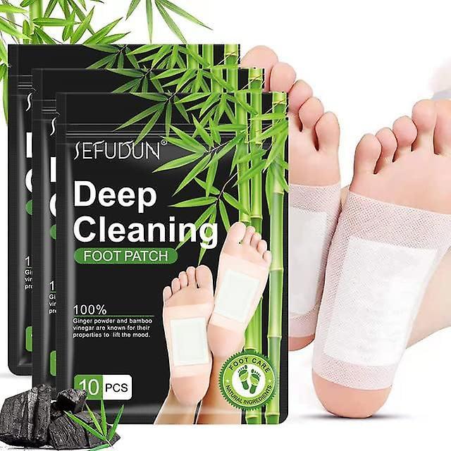 (10 PCS)Foot Pads , Deep Cleansing Foot Patches with Bamboo Vinegar and Ginger Powder, Relieve Stress, Improve Sleep and Relaxation on Productcaster.