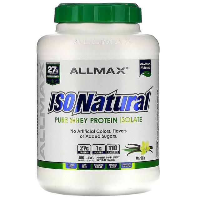 ALLMAX, IsoNatural, Pure Whey Protein Isolate, Vanilla, 5 lbs (2.27 kg) on Productcaster.