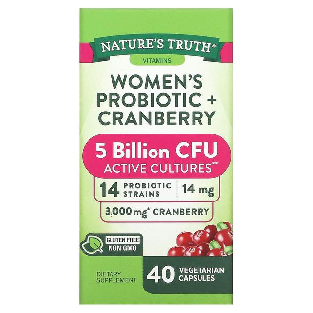 Nature's Truth, Women's Probiotic + Cranberry, 40 Vegetarian Capsules on Productcaster.