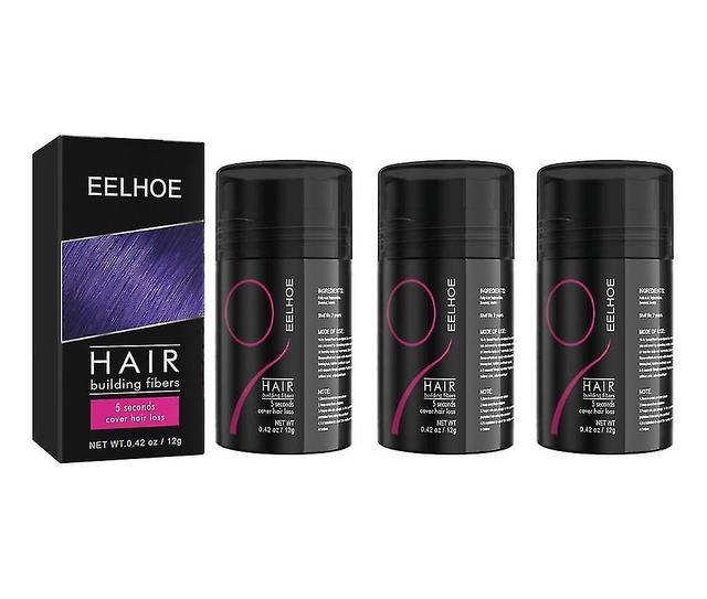 Eelhoe Dense Hair Fiber Powder Haar Dik Dik Haar Fiber Poeder Kapperspoeder Dicht Haar Fiber Poeder Natuurlijk zwart 3pcs on Productcaster.