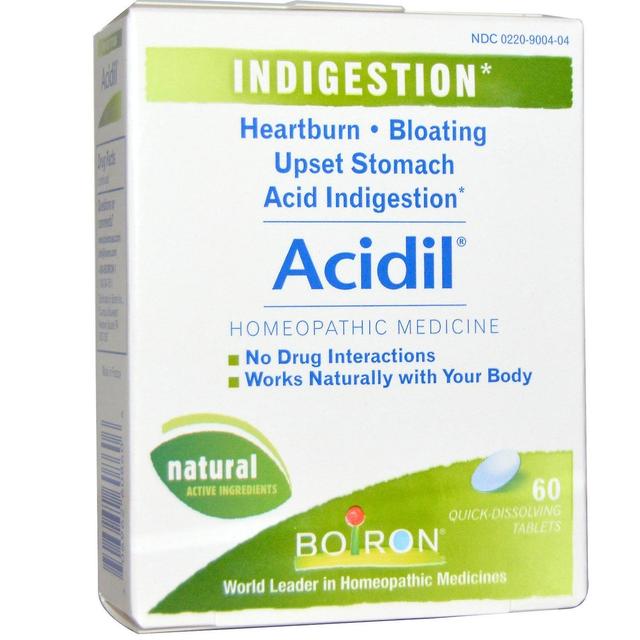 Boiron, Acidil, Indigestion, 60 Quick-Dissolving Tablets on Productcaster.