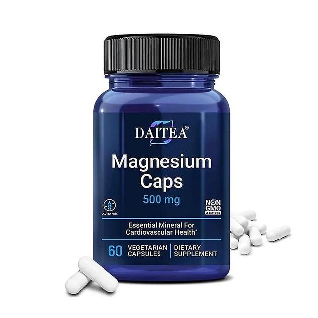 Vorallme Magnesium Kapseln - 500mg Aufnahme von Kalzium und Magnesium zur Förderung von Durchblutung, Muskeln und Konzentration 60 count-1 bottle on Productcaster.