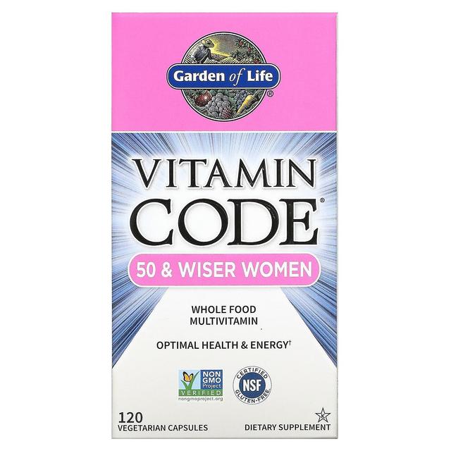 Garden of Life, Vitamin Code, Whole Food Multivitamin for Women, 50 & Wiser, 120 Vegetarian Capsules on Productcaster.