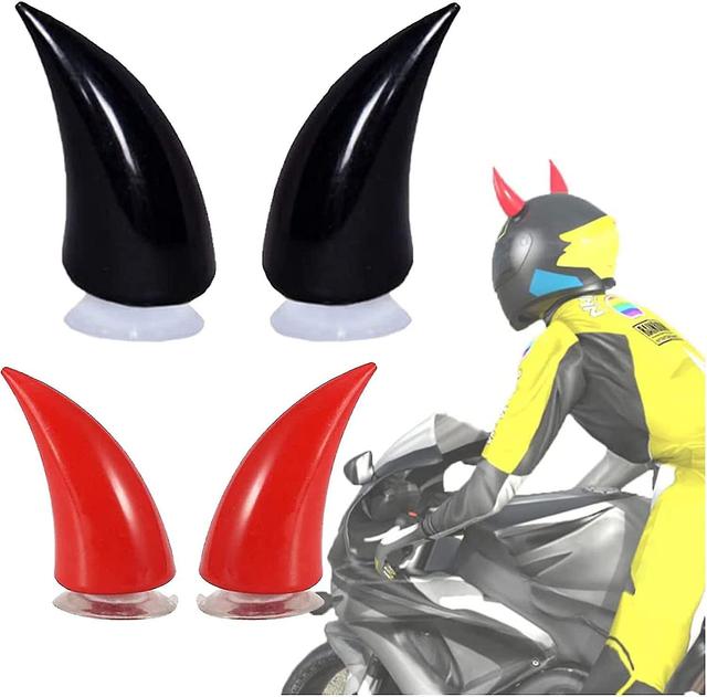 Corne Du Diable Lot De 4 Accessoires De Dcoration De Casque De Moto - Souple Personnelle Corne Accessoires Dmon Avec Ventouse Caoutchouc Mou Pour Casq on Productcaster.