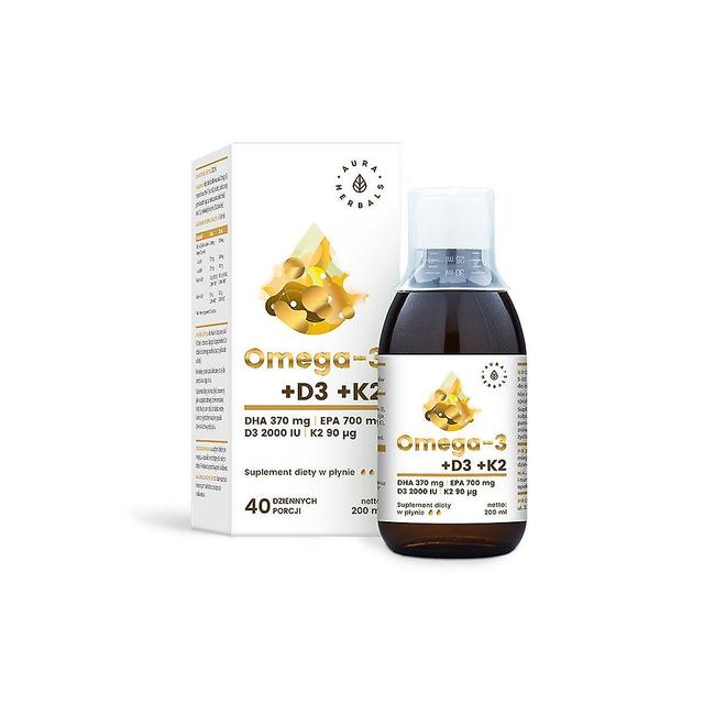 Aura Herbals omega 3 (370 dha) + d3 (2000iu) + k2mk7 płyn 200 ml BI2716 on Productcaster.