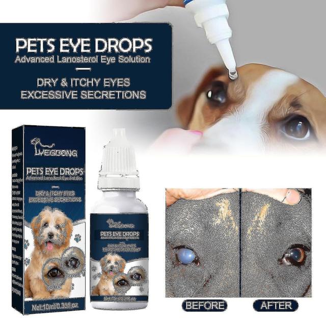 Woosien Cataract Drops For Pets, Therapeutic Eye Lubricating Drop For Dog Cats, Improve Vision Clarity, Health Dryness 2pcs on Productcaster.