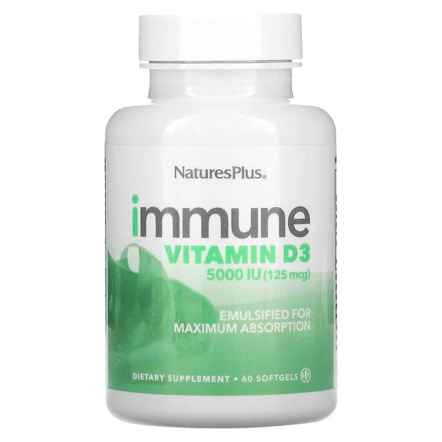 Nature's Plus NaturesPlus, Immune Vitamin D3, 125 mcg (5,000 IU), 60 Softgels on Productcaster.