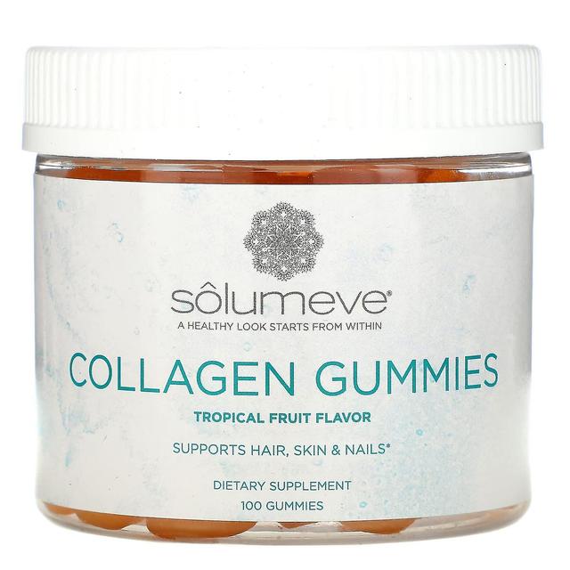 Solumeve, Collagen Gummies, Gelatin Free, Tropical Fruit Flavor, 100 Gummies on Productcaster.