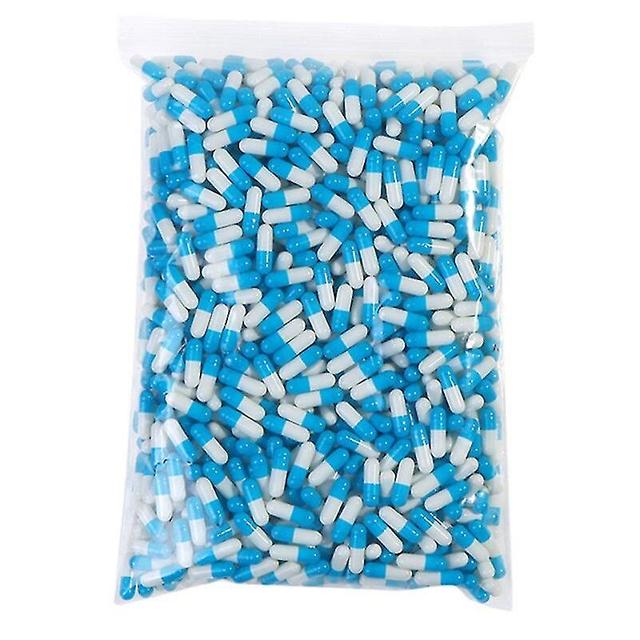 Hywell 1000pcs Standard Size 0# 1# Empty Capsules Gelatin Clear Capsules Hollow Hard Gelatin Transparent Seperated Joined Capsules Deep Blue on Productcaster.